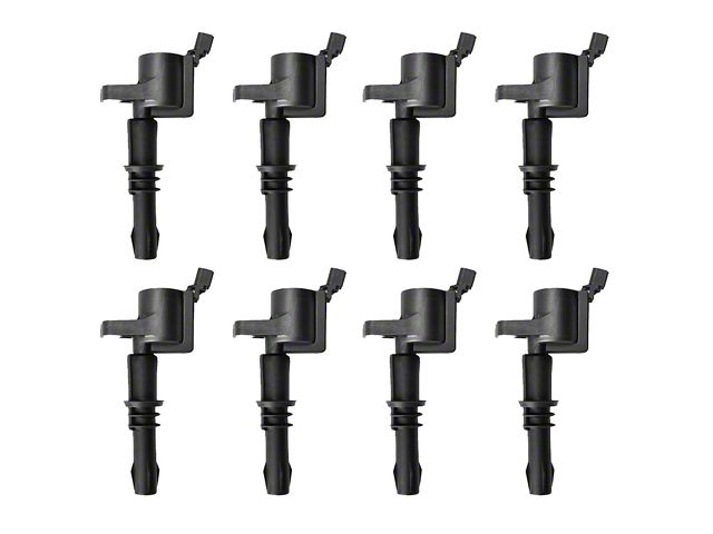 Ignition Coils; Black; Set of Eight (99-04 Mustang Cobra, Mach 1; 05-08 Mustang GT; 08-14 Mustang GT500)