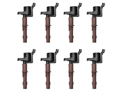 Ignition Coils; Black; Set of Eight (Late 08-10 Mustang GT)