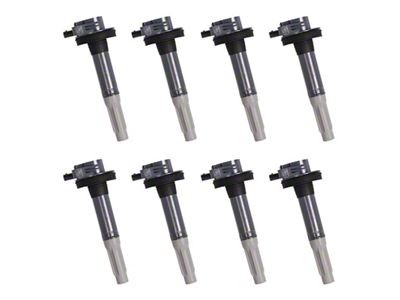 Ignition Coils; Black; Set of Eight (Late 16-18 Mustang GT)