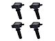 Ignition Coils; Black; Set of Four (15-20 Mustang EcoBoost)
