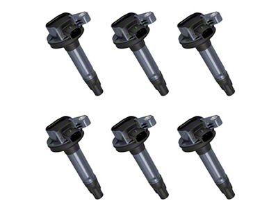 Ignition Coils; Black; Set of Six (11-16 Mustang V6)