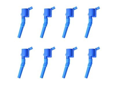 Ignition Coils; Blue; Set of Eight (99-04 Mustang GT; 2000 Mustang Cobra R)