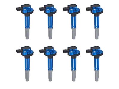 Ignition Coils; Blue; Set of Eight (11-15 Mustang GT)