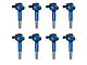 Ignition Coils; Blue; Set of Eight (11-15 Mustang GT)