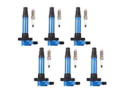 Ignition Coils; Blue; Set of Six (11-16 Mustang V6)