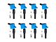 Ignition Coils; Partially Blue; Set of Eight (99-04 Mustang GT; 2000 Mustang Cobra R)