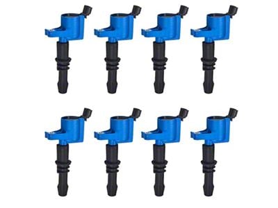 ACEON Ignition Coils; Partially Blue; Set of Eight (99-04 Mustang Cobra, Mach 1; 05-08 Mustang GT; 08-14 Mustang GT500)