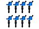 Ignition Coils; Partially Blue; Set of Eight (99-04 Mustang Cobra, Mach 1; 05-08 Mustang GT; 08-14 Mustang GT500)