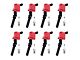 Ignition Coils with Spark Plugs; Red (99-04 Mustang, Excluding V6)
