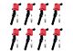 Ignition Coils with Spark Plugs; Red (99-04 Mustang GT)