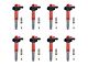 Ignition Coils with Spark Plugs; Red (11-15 Mustang GT)