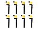 Ignition Coils; Yellow; Set of Eight (96-04 Mustang Cobra, Mach 1; 07-14 Mustang GT500)