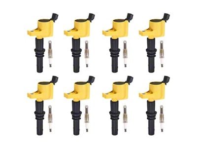 ACEON Ignition Coils; Yellow; Set of Eight (99-04 Mustang Cobra, Mach 1; 05-08 Mustang GT; 08-14 Mustang GT500)