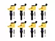Ignition Coils; Yellow; Set of Eight (99-04 Mustang Cobra, Mach 1; 05-08 Mustang GT; 08-14 Mustang GT500)