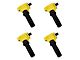 Ignition Coils; Yellow; Set of Four (15-20 Mustang EcoBoost)