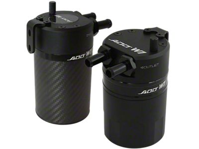 ADD W1 Baffled Oil Catch Can Kit V3; Black Ring (10-15 Camaro SS w/ Automatic Transmission)