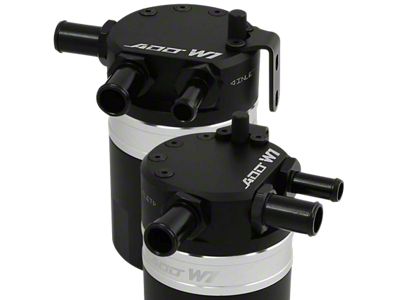 ADD W1 Twister Baffled Oil Catch Can Kit V3; Silver Ring (15-23 V8 HEMI Charger, Excluding 6.2L HEMI)