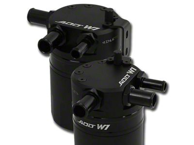 ADD W1 Baffled Oil Catch Can Kit V3; Black Ring (15-17 Mustang GT)
