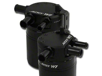 ADD W1 Baffled Oil Catch Can Kit V3.3; Black Ring (15-17 Mustang GT)