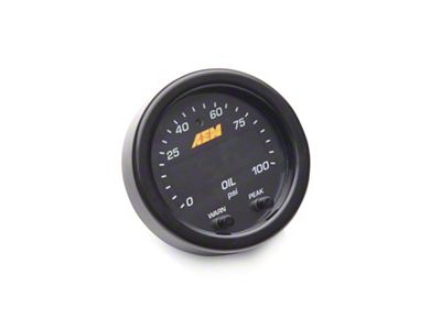 AEM Electronics X-Series Oil Pressure Gauge; Electrical (Universal; Some Adaptation May Be Required)