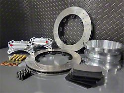 Aerospace Components Pro Street Front Brake Kit with Dimpled and Slotted Rotors; Billet Calipers (15-26 Mustang, Excluding GT500)