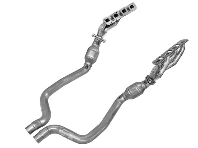 AFE 1-3/4-Inch Twisted Steel Shorty Headers and Catted Mid-Pipe; Street Series (11-14 6.4L HEMI Challenger)