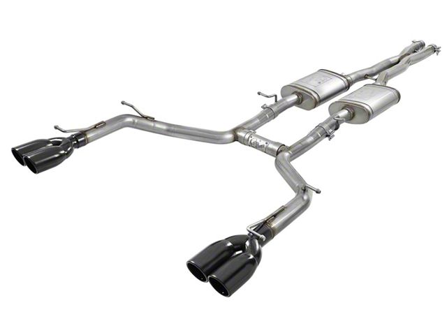 AFE MACH Force-XP 2.50-Inch Cat-Back Exhaust System with Quad Black Tips (15-23 3.6L Challenger)