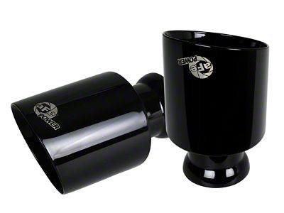 AFE MACH Force XP Direct-Fit Exhaust Tips; 4.50-Inch; Black (15-23 6.2L HEMI, 6.4L HEMI Charger)