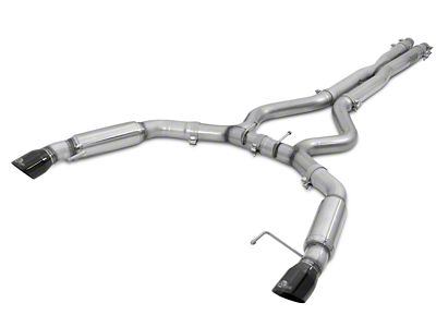 AFE MACH Force-XP 3 Inch Cat-Back Exhaust System w/ Black Tips; Aggressive Tone (15-17 Mustang V6 Fastback)