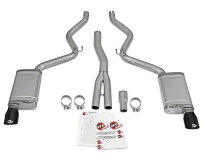 AFE MACH Force-XP 3-Inch Cat-Back Exhaust System with Black Tips (15-23 Mustang EcoBoost Fastback)