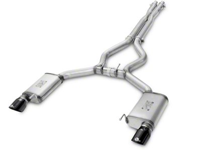 AFE MACH Force-XP 3-Inch Cat-Back Exhaust System with X-Pipe; Black Tips (15-17 Mustang GT Fastback)