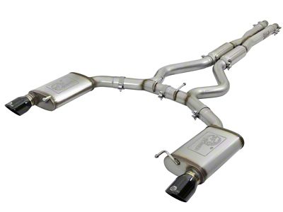 AFE MACH Force-XP 3-Inch Cat-Back Exhaust System with Black Tips (15-17 Mustang GT Fastback)