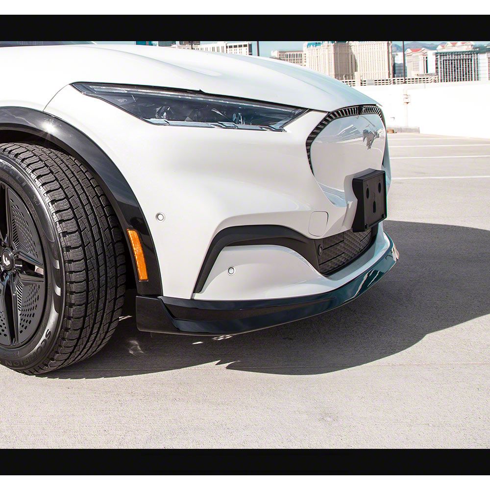 thumbnail image 2 of DTM Painted Black Front Bumper Lip Kit For 2021-2023 Ford Mustang Mach-E GT (V-Style) 2 of 4