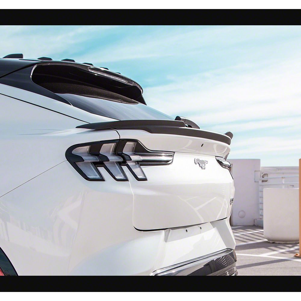 Air Design Mach-E Trunk Lid Rear Spoiler; Gloss Carbon Fiber