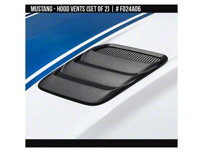 Air Design Hood Vents; Satin Black (18-23 Mustang GT, EcoBoost)