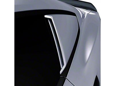 Air Design Quarter Window Scoops; Satin Black (15-23 Mustang Fastback)