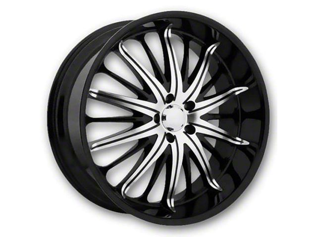 Akuza Belle Gloss Black Machined Wheel; 22x8.5 (08-23 RWD Challenger, Excluding Widebody)