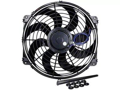 Allstar Performance Curved Blade Electric Fan; 16-Inch (Universal; Some Adaptation May Be Required)