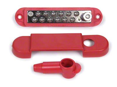 Allstar Performance Electrical Terminal Block; 12-Wire; Red (Universal; Some Adaptation May Be Required)