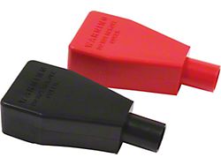 Allstar Performance Battery Top Post Terminal Covers; Black and Red