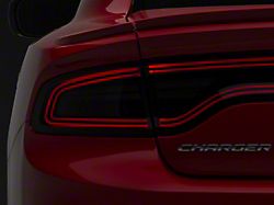 AlphaRex NOVA-Series Prismatic LED Tail Lights; Alpha Black Housing; Smoked Lens (15-23 Charger)