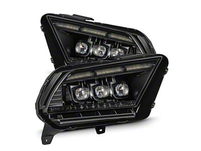 AlphaRex MK II NOVA-Series LED Projector Headlights; Alpha Black Housing; Clear Lens (13-14 Mustang)