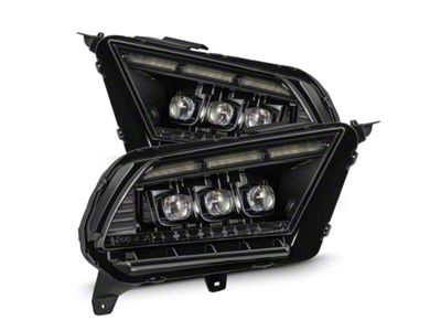 AlphaRex MK II NOVA-Series LED Projector Headlights; Alpha Black Housing; Clear Lens (10-12 Mustang w/ Factory Halogen Headlights)