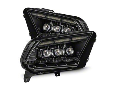 AlphaRex MK II NOVA-Series LED Projector Headlights; Black Housing; Clear Lens (13-14 Mustang)