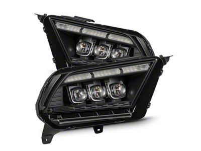 AlphaRex MK II NOVA-Series LED Projector Headlights; Black Housing; Clear Lens (10-12 Mustang w/ Factory Halogen Headlights)