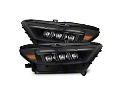 AlphaRex NOVA-Series MK II LED Projector Headlights; Alpha Black Housing; Clear Lens (15-17 Mustang; 18-22 Mustang GT350, GT500)