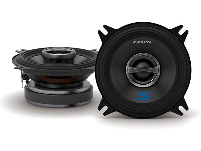 Alpine S-Series Coaxial 2-Way Speakers; 80W; 4-Inch (Universal; Some Adaptation May Be Required)