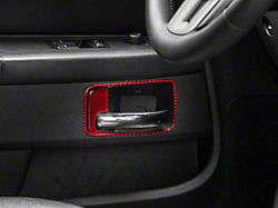 SpeedForm Interior Door Handle Trim; Red Carbon (08-14 Challenger)