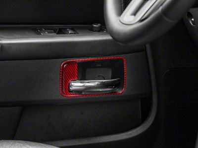 SpeedForm Interior Door Handle Trim; Red Carbon (08-14 Challenger)
