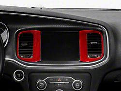 SpeedForm Center Air Conditioning Vent Trim; Red Carbon (15-23 Charger)